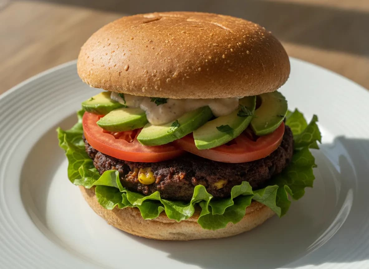 Air Fryer Black Bean Burgers