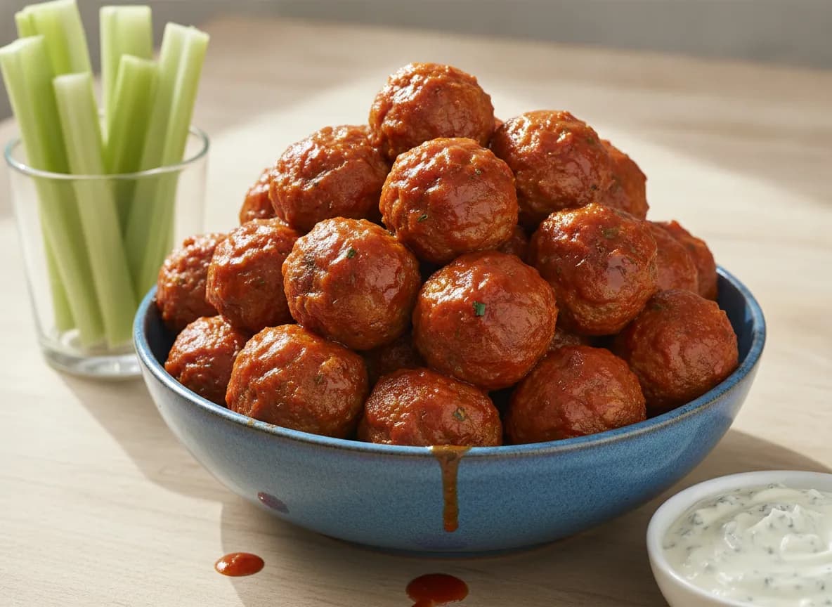 Air Fryer Buffalo Chicken Meatballs
