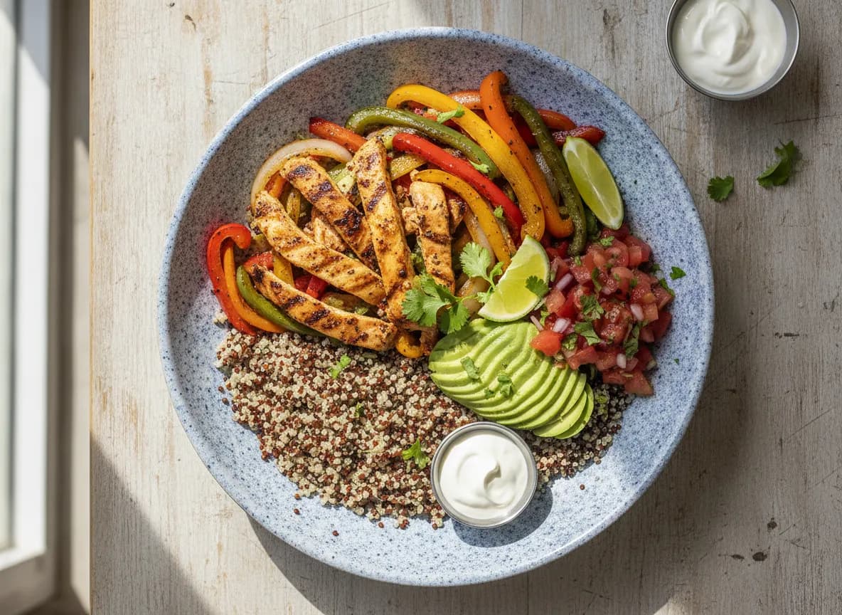 Air Fryer Chicken Fajita Bowls