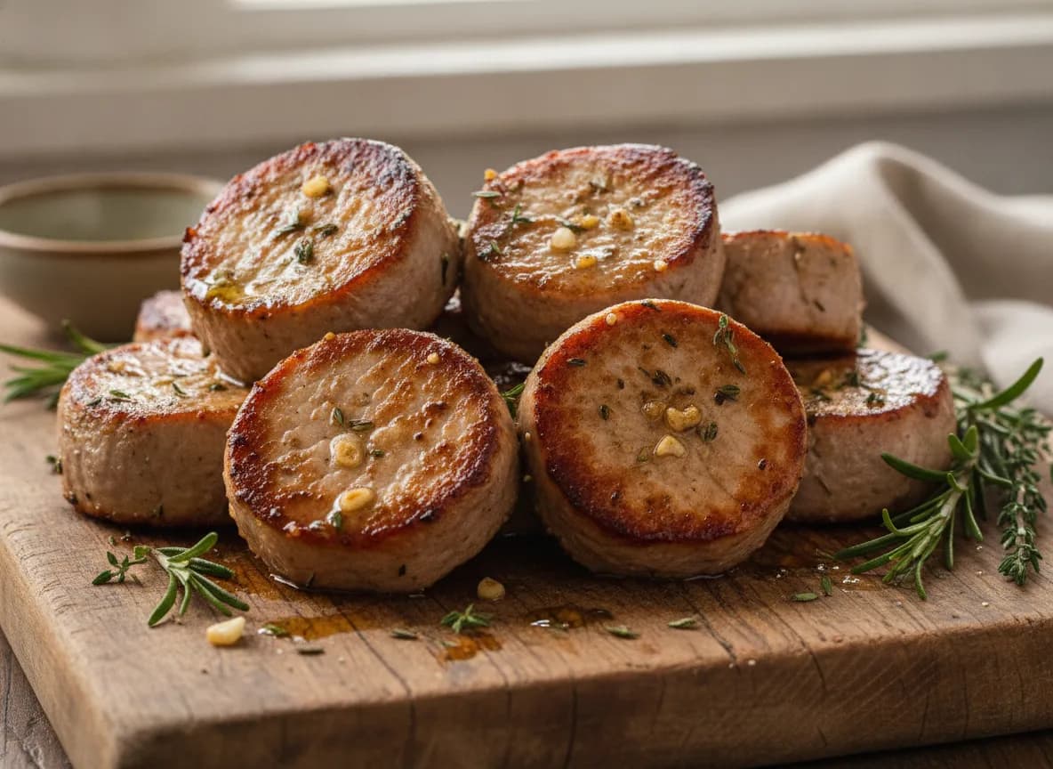 Air Fryer Garlic Herb Pork Tenderloin Medallions