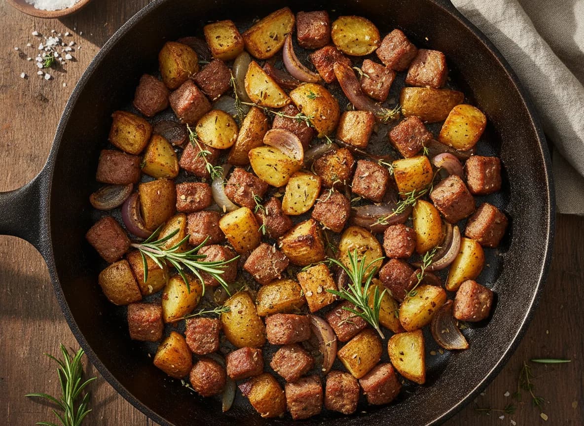 Air Fryer Garlic Herb Roasted Potatoes and Sausage