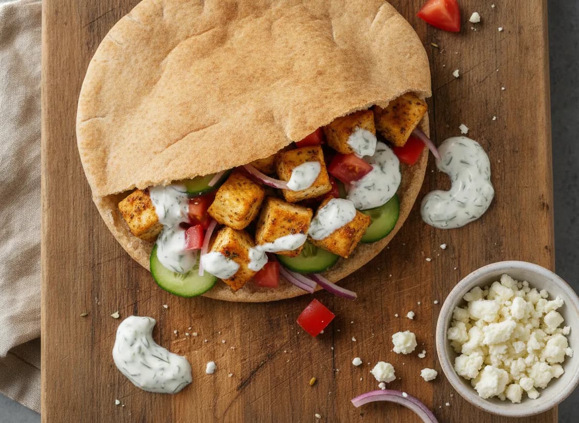 Air Fryer Greek Chicken Pitas