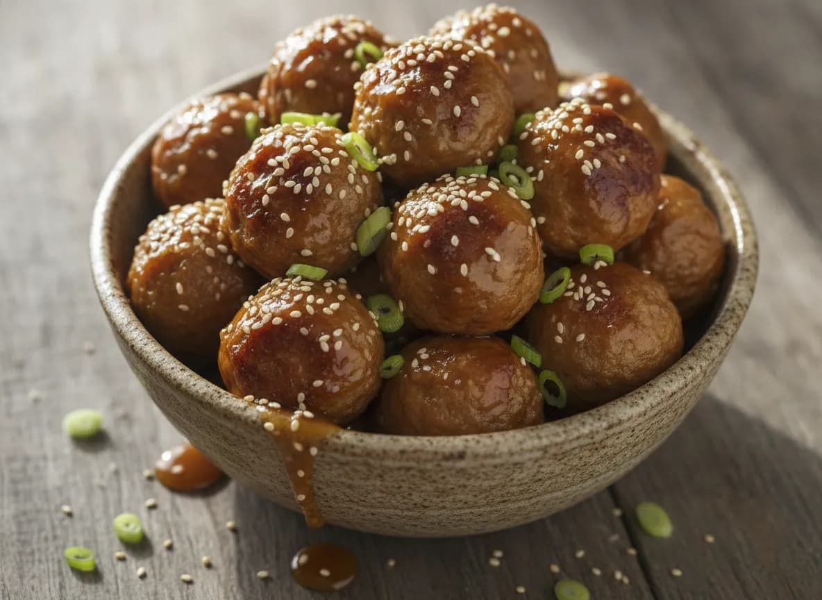 Air Fryer Honey Garlic Chicken Meatballs