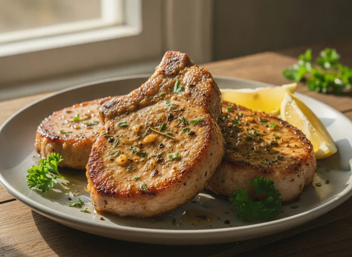 Air Fryer Lemon Garlic Pork Chops