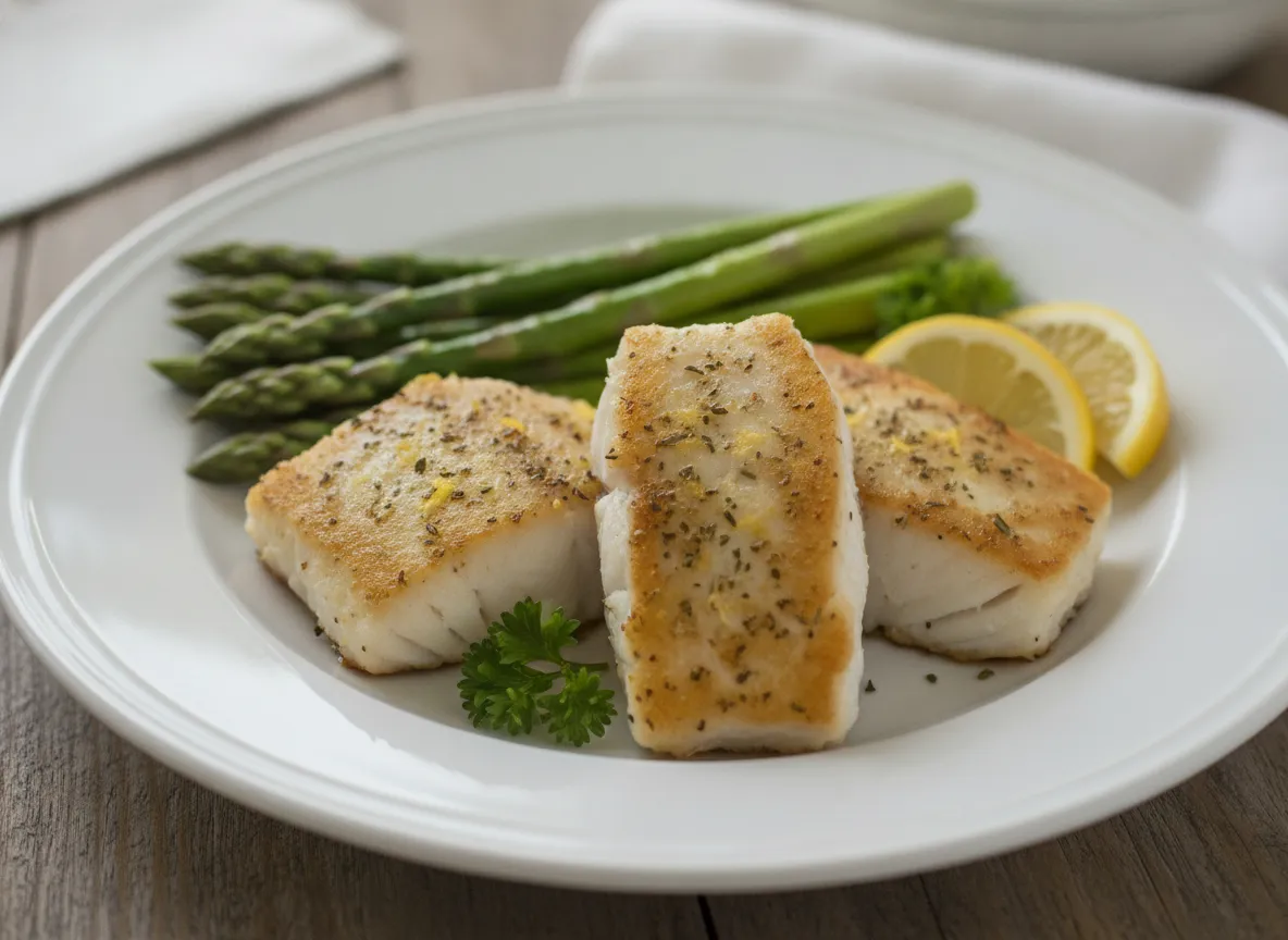 Air Fryer Lemon Herb Cod with Asparagus