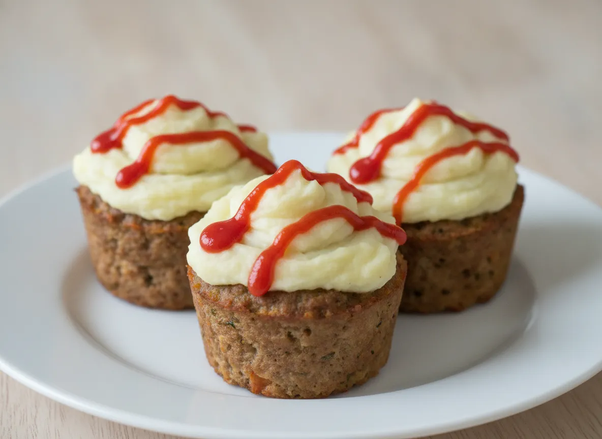 Air Fryer Mini Meatloaf Muffins with Mashed Potato Topping