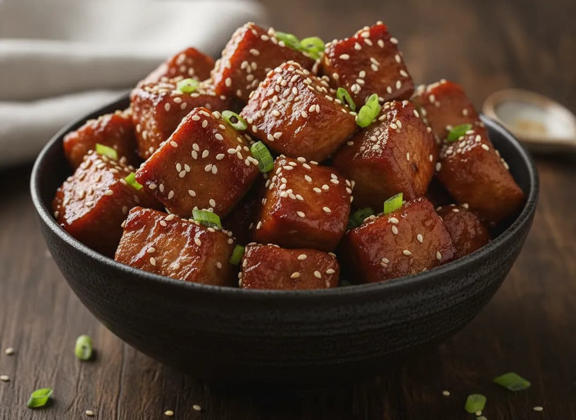 Air Fryer Pork Tenderloin Bites with Sweet Chili Glaze