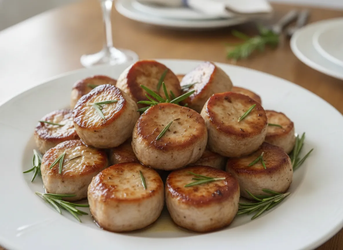 Air Fryer Pork Tenderloin Medallions with Rosemary Garlic