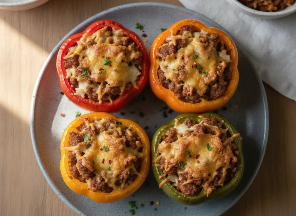 Air Fryer Sausage Stuffed Bell Peppers