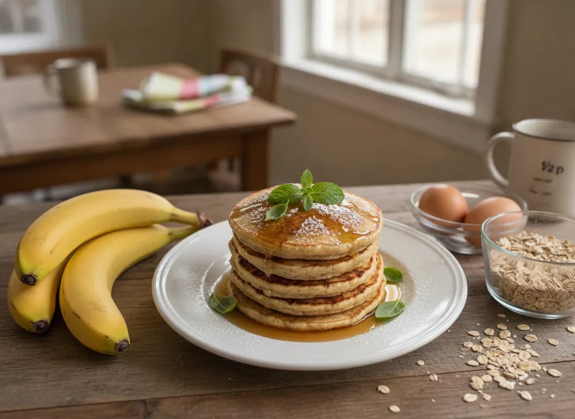 3-Ingredient Banana Oat Pancakes