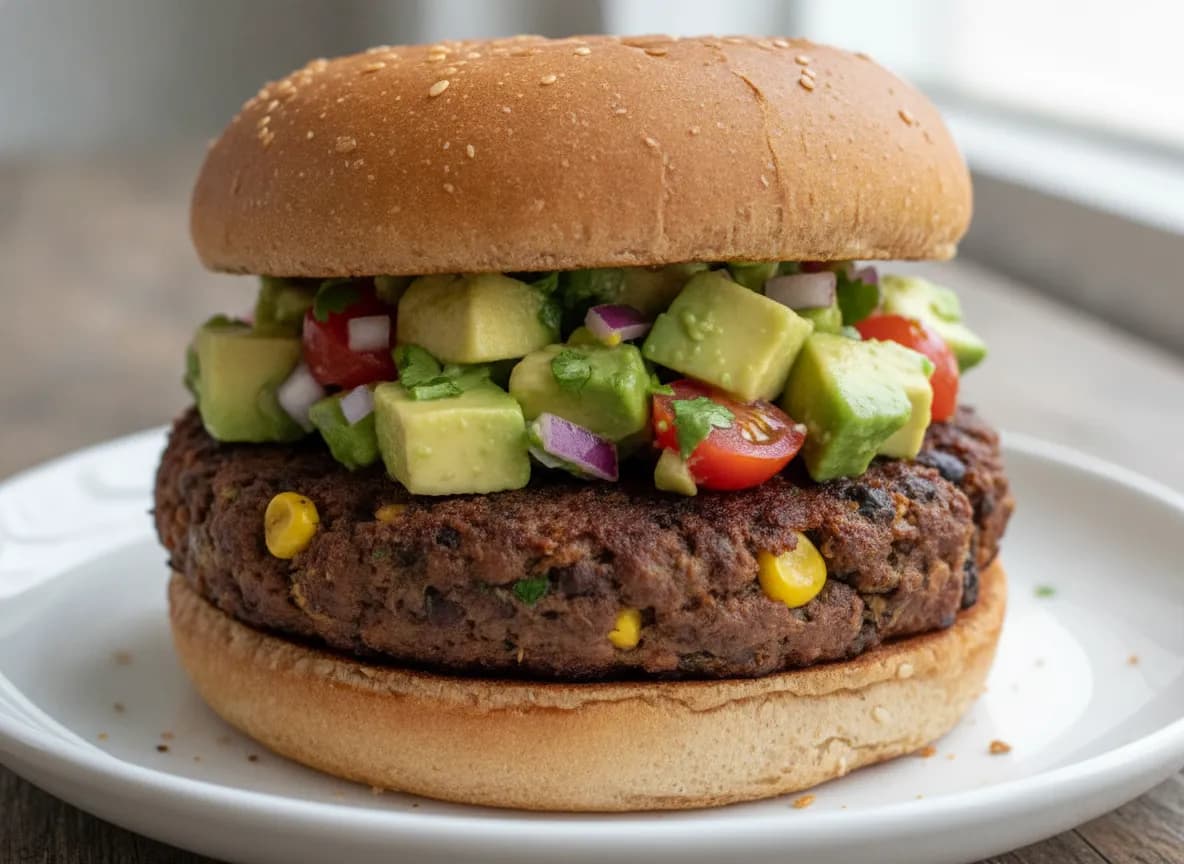 Black Bean Burgers with Avocado Salsa