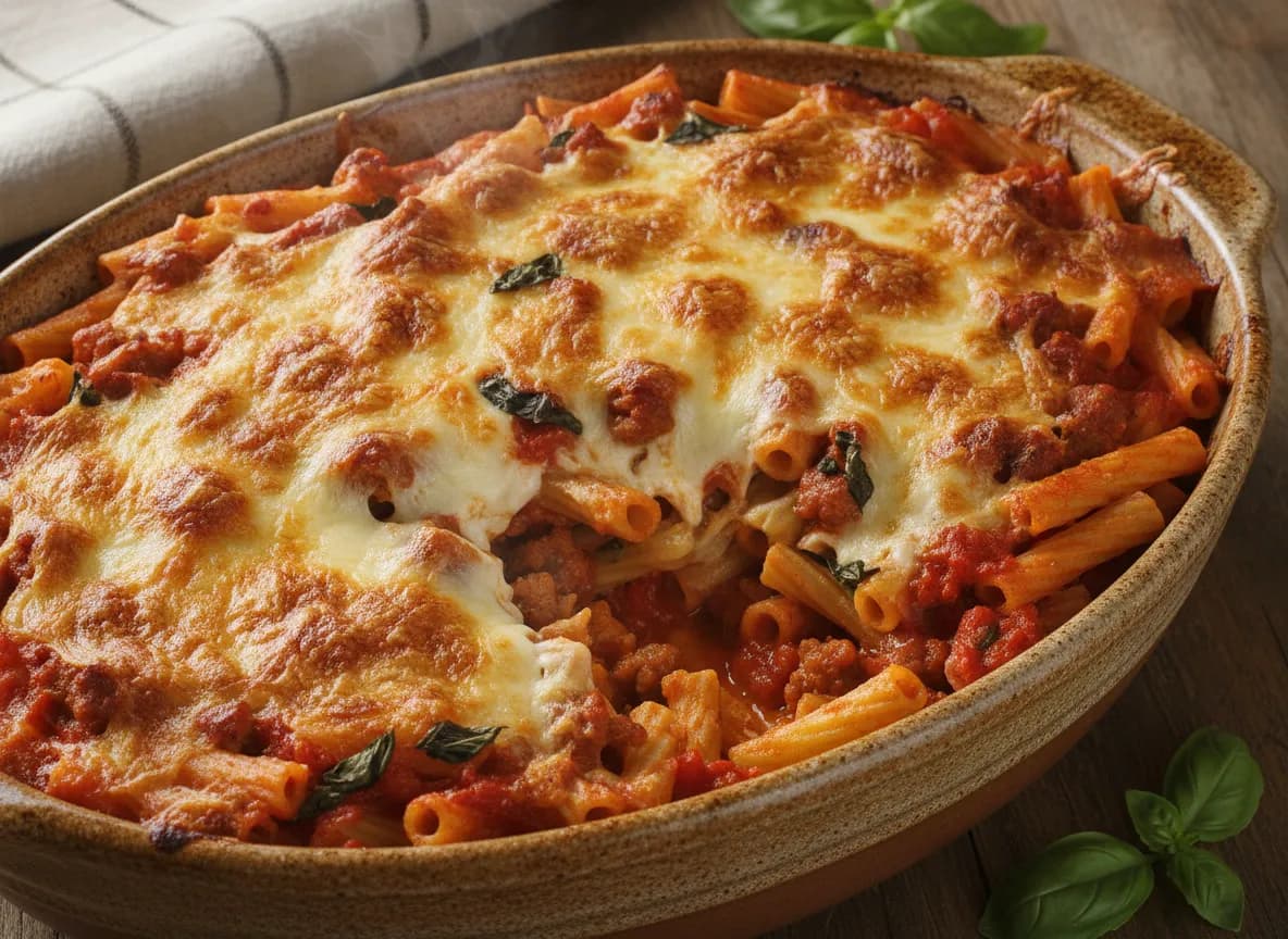 Cheesy Baked Ziti with Italian Sausage