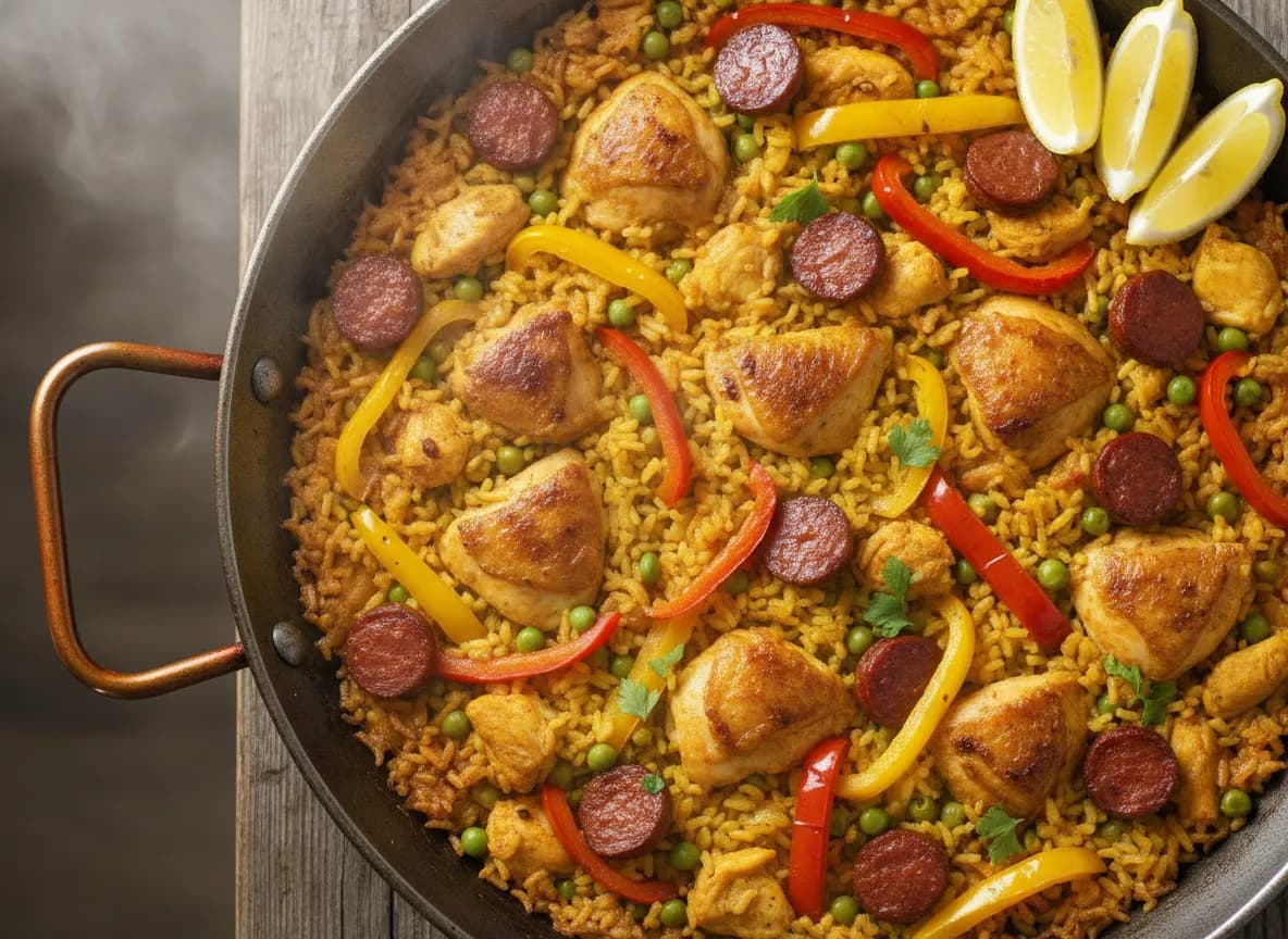 Chicken and Chorizo Paella Skillet