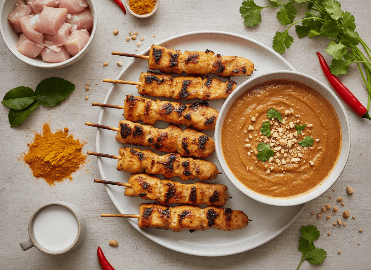Chicken Satay with Peanut Sauce