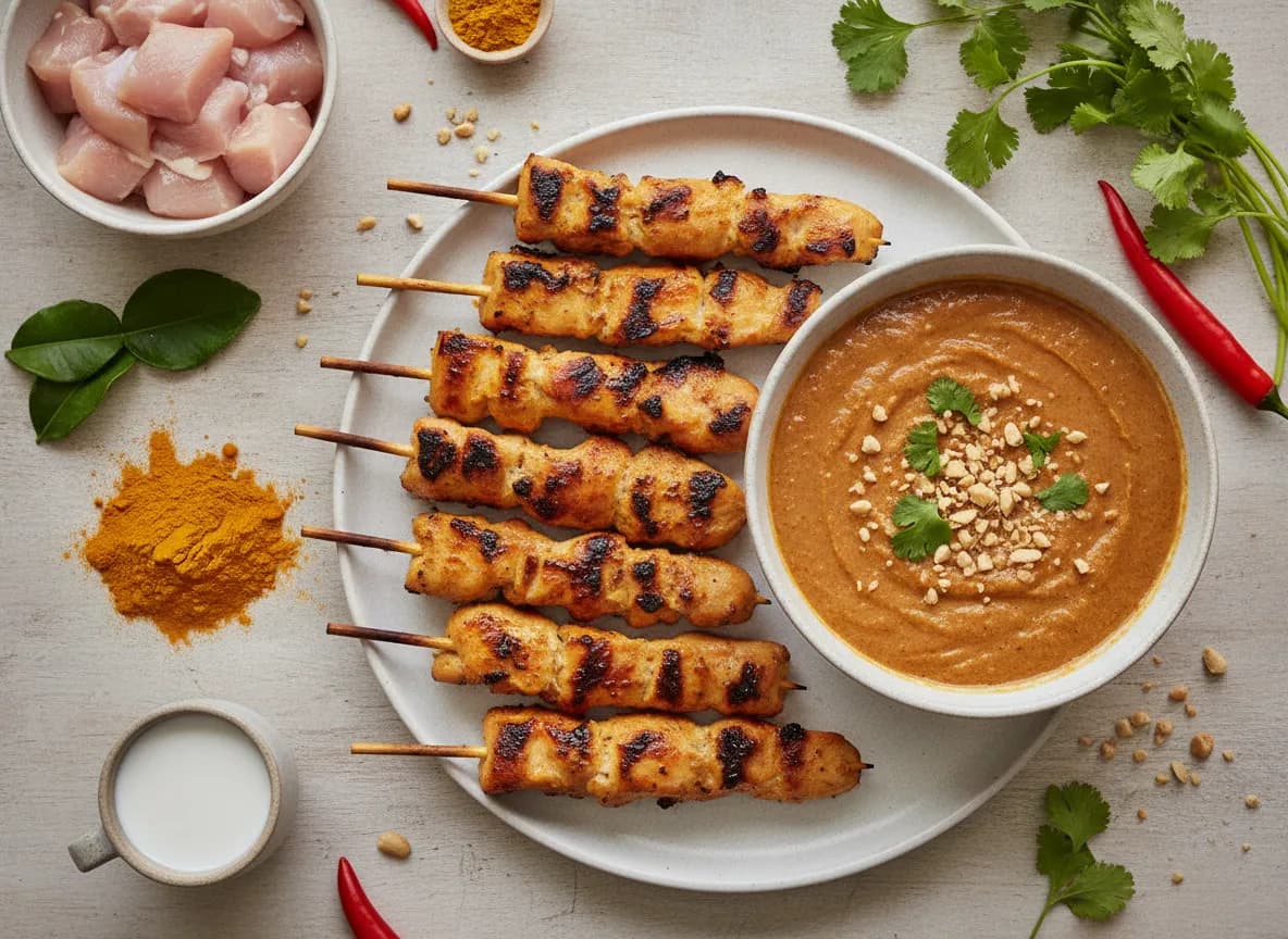 Chicken Satay with Peanut Sauce recipe