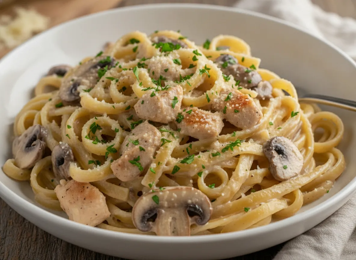 Creamy Chicken & Mushroom Pasta