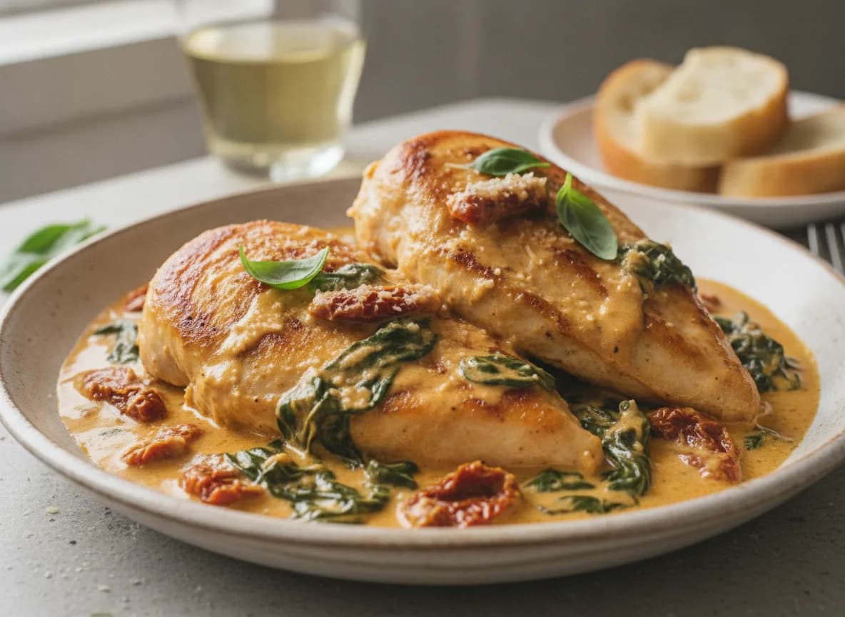 Creamy Tuscan Chicken with Sun-Dried Tomatoes