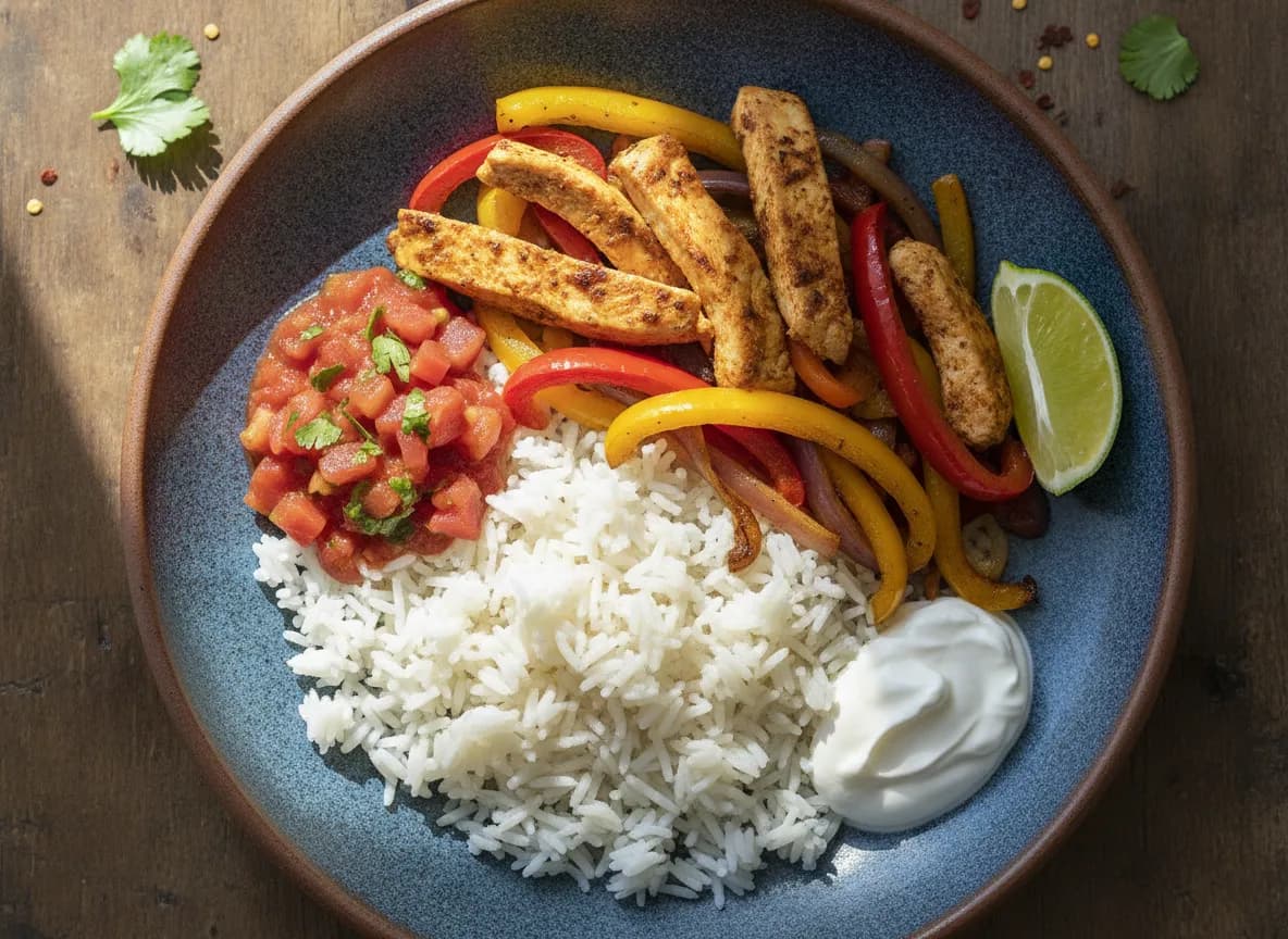 Crispy Air Fryer Chicken Fajita Bowls