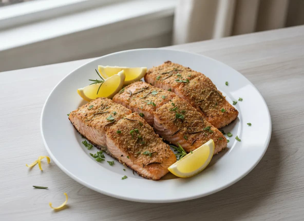 Crispy Air Fryer Lemon Rosemary Salmon