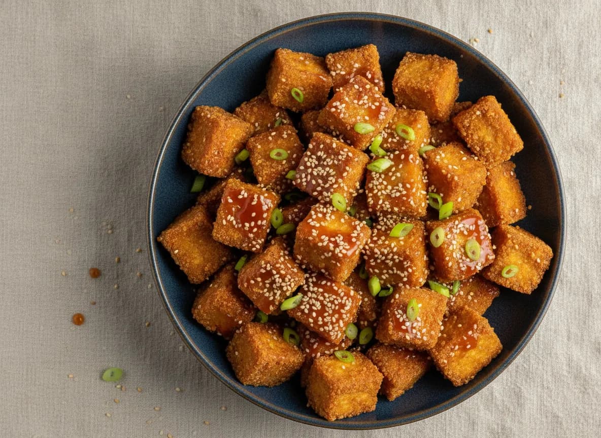 Crispy Air Fryer Tofu with Sweet Chili Glaze