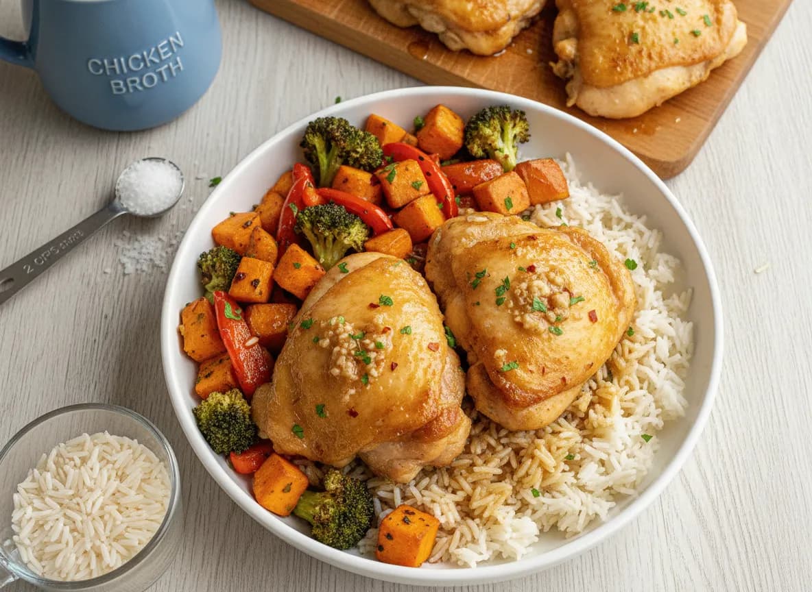 Garlic Butter Chicken Rice Bowls