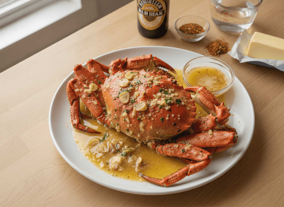 Garlic Butter Steamed Crab