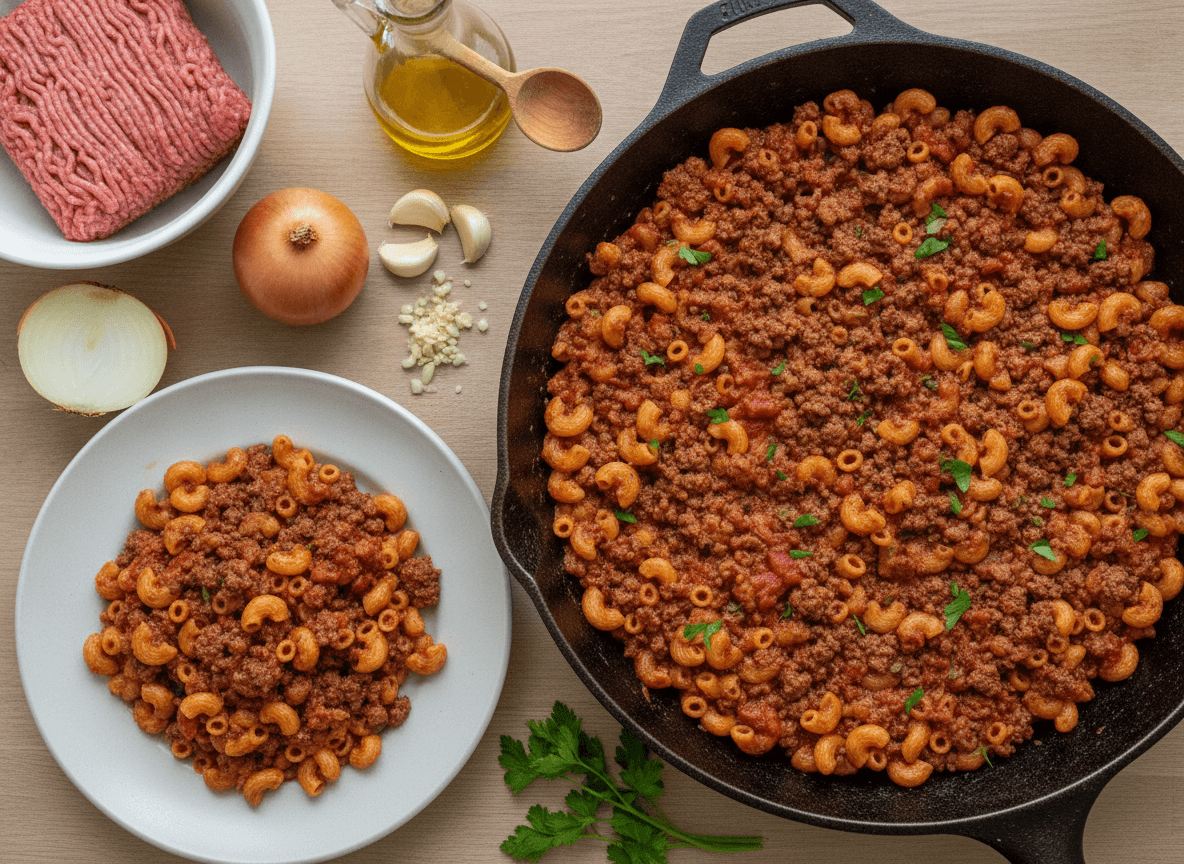 Ground Beef Pasta Skillet recipe