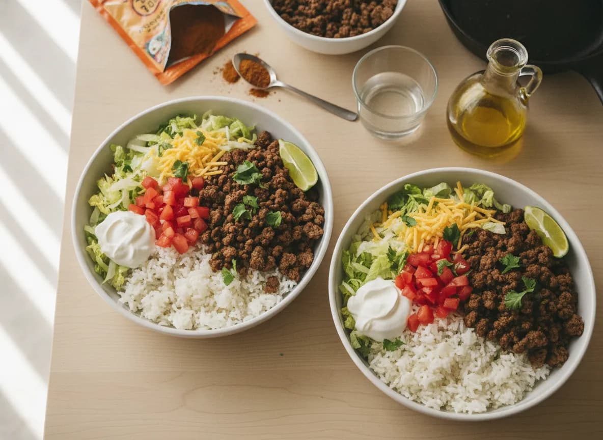 Ground Beef Taco Bowls