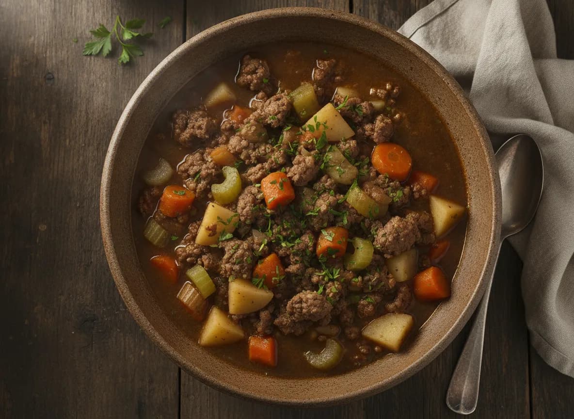 Hearty Ground Beef and Vegetable Stew