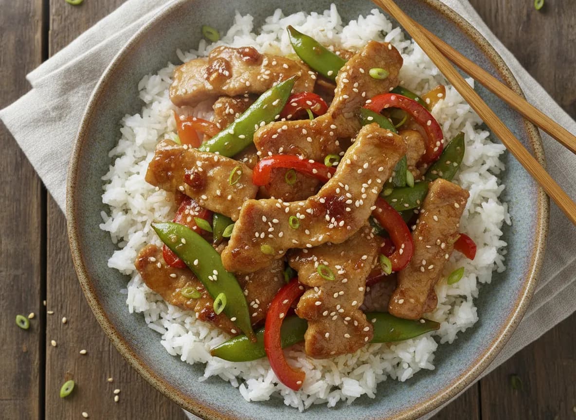 Honey Garlic Pork Stir-Fry with Snap Peas