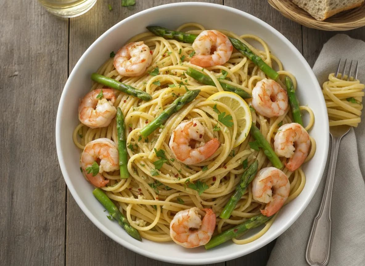 Lemon Garlic Butter Shrimp with Asparagus