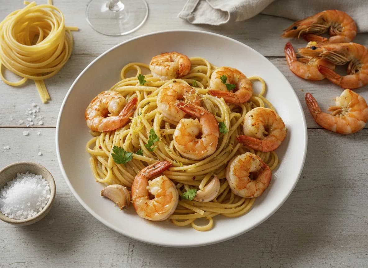 Lemon Garlic Shrimp Pasta
