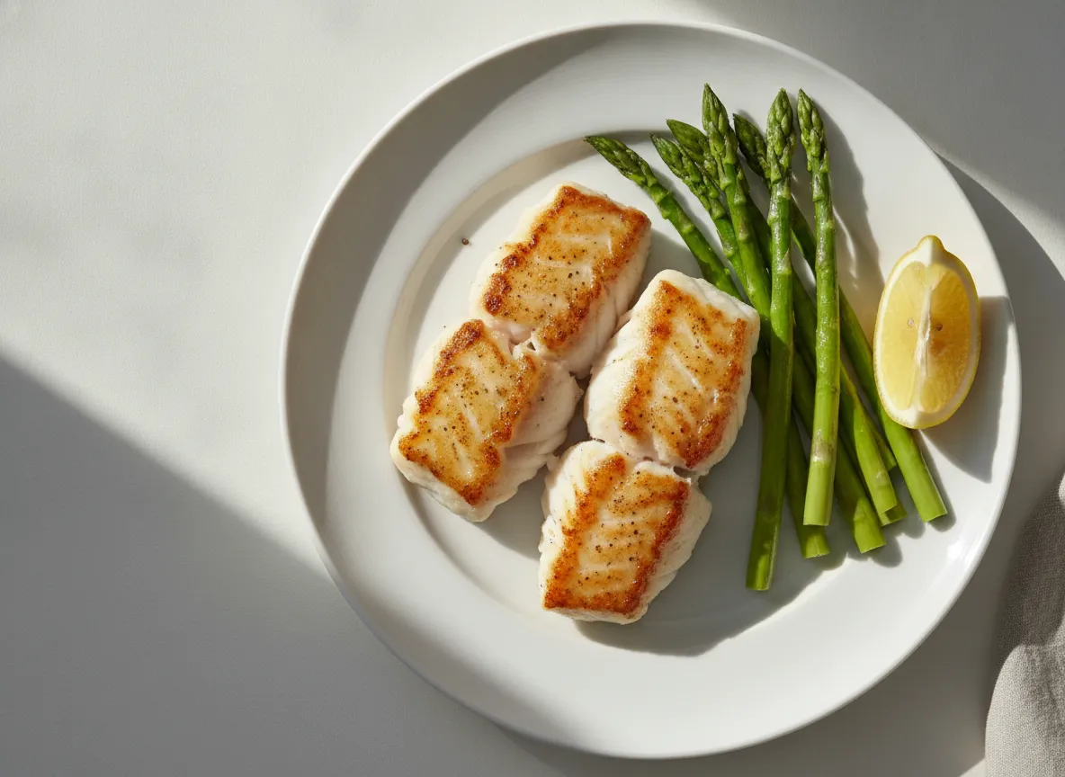 Lemon Herb Air Fryer Cod with Asparagus