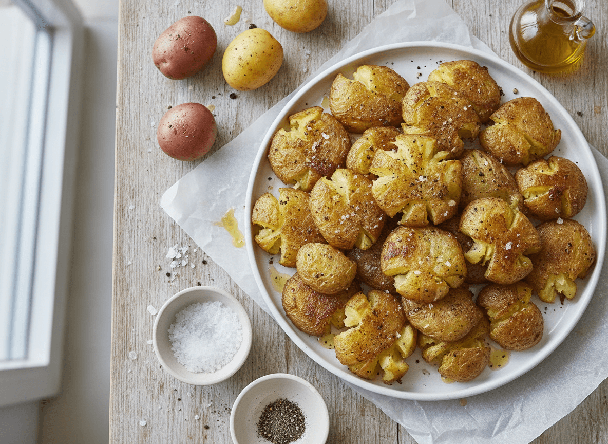 Minute Crispy Smashed Potatoes