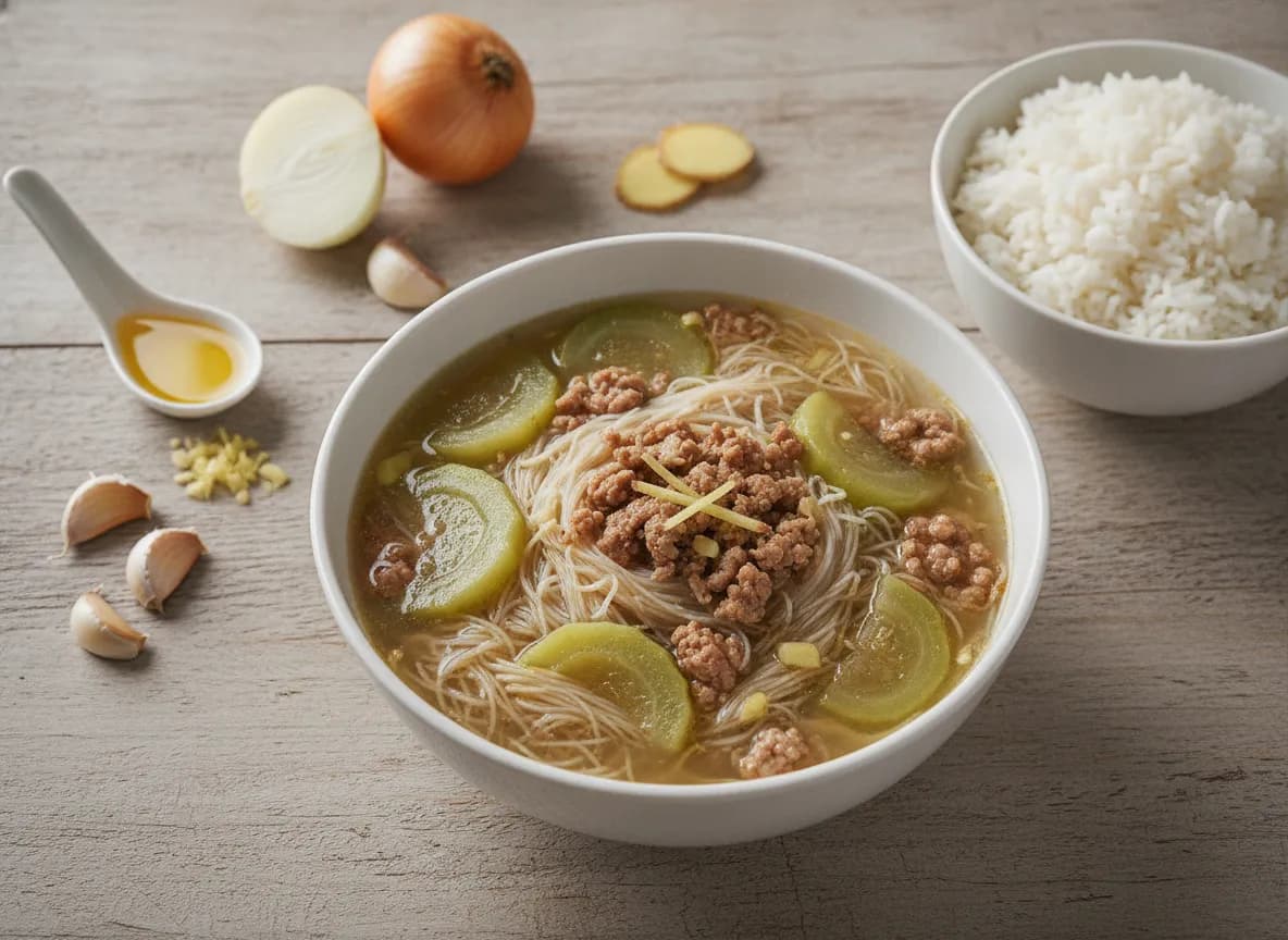 Misua with Patola and Ground Pork recipe
