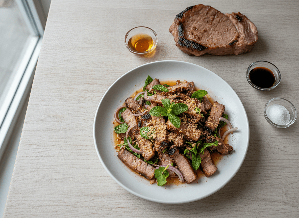 Nam Tok Moo (Thai Grilled Pork Salad)