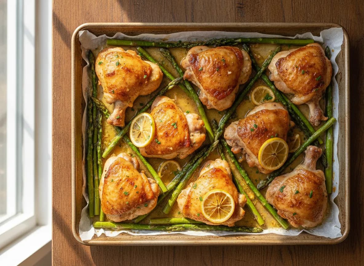 One-Pan Lemon Garlic Butter Chicken and Asparagus