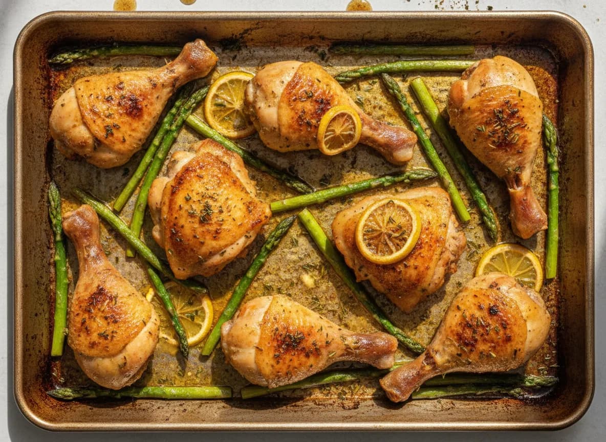 One-Pan Lemon Herb Roasted Chicken and Asparagus