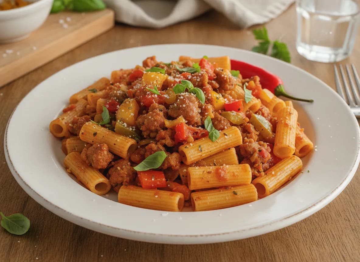 Pasta with Italian Sausage and Peppers