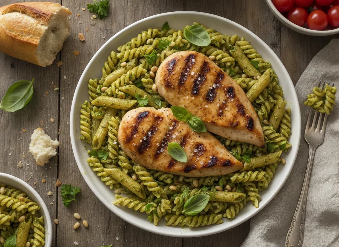 Pesto Pasta with Grilled Chicken