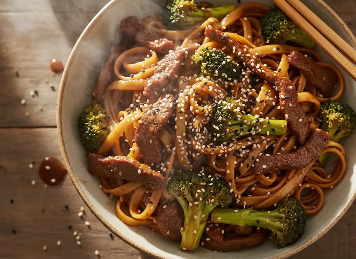 Quick Beef and Broccoli Noodles