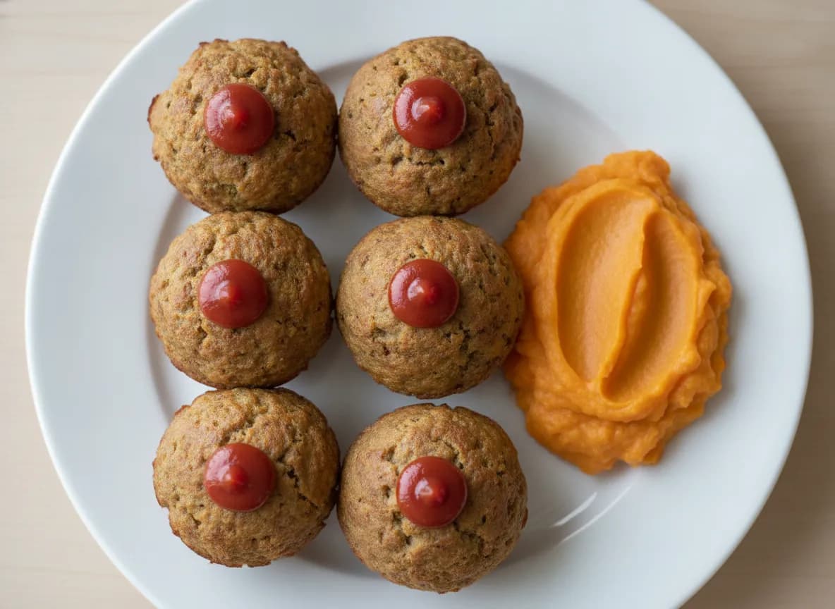 Quick Turkey Meatloaf Muffins with Sweet Potato Mash