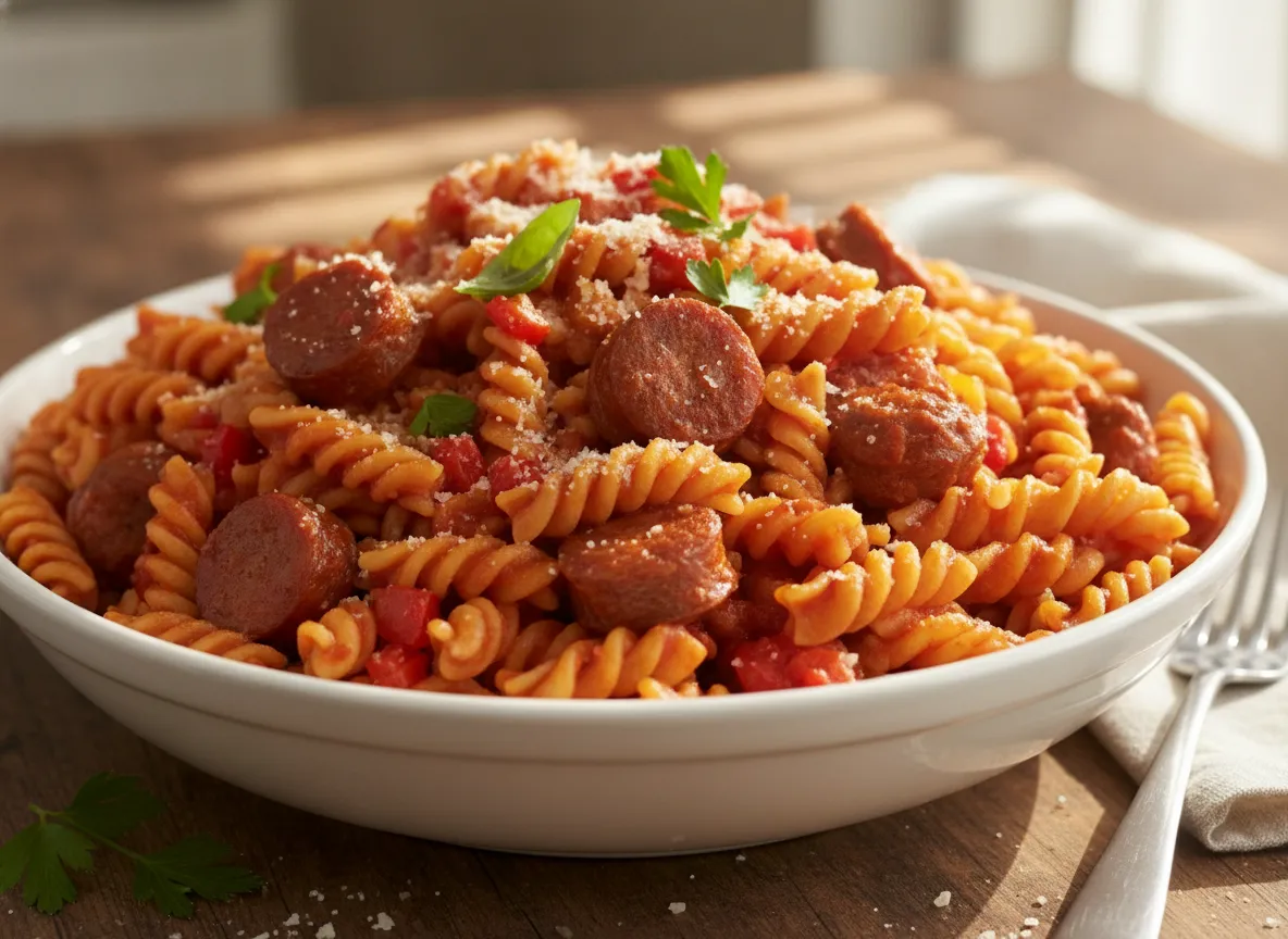 Quick Weeknight Sausage and Peppers Pasta