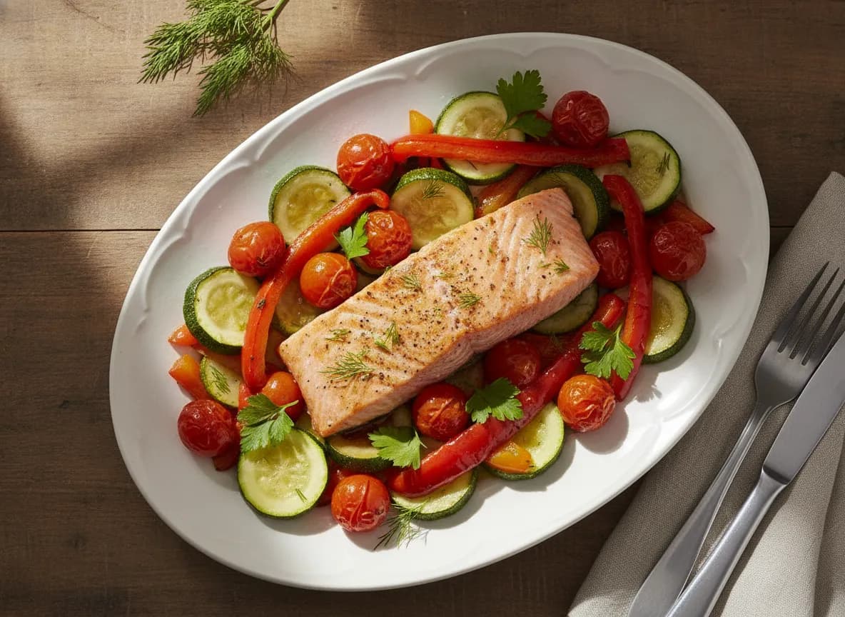 One-Pan Salmon and Roasted Vegetables