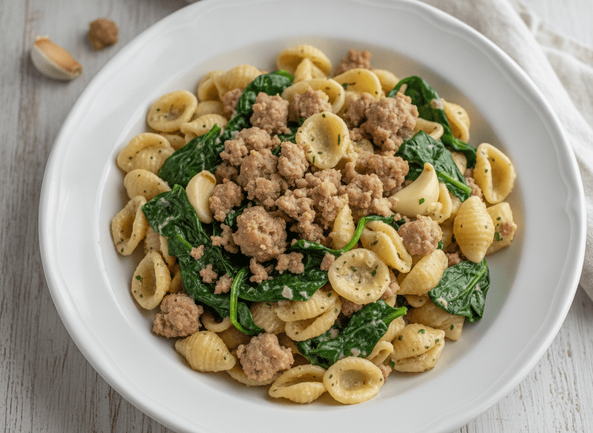 Sausage and Spinach Pasta recipe