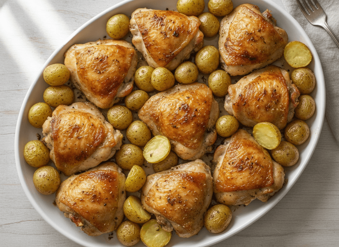 Sheet Pan Chicken Thighs and Potatoes recipe