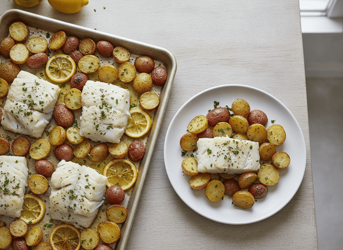 Sheet Pan Cod and Potatoes recipe