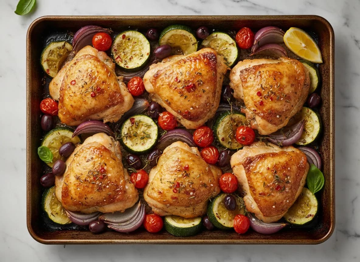 Sheet Pan Greek Chicken and Vegetables