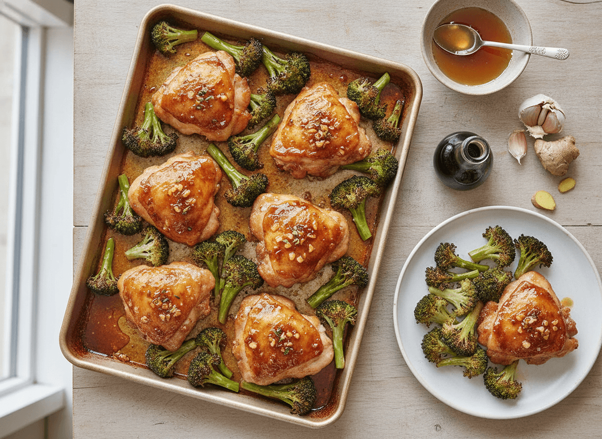 Sheet Pan Honey Garlic Chicken Thighs recipe