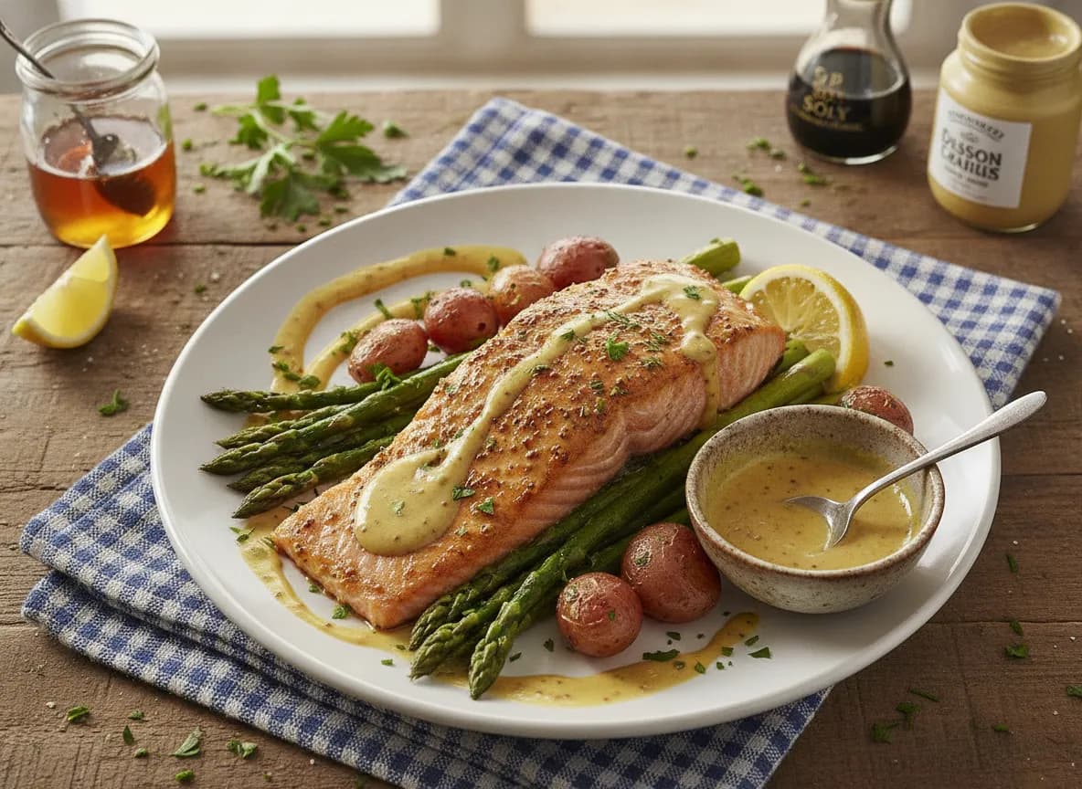 Sheet Pan Honey Mustard Salmon